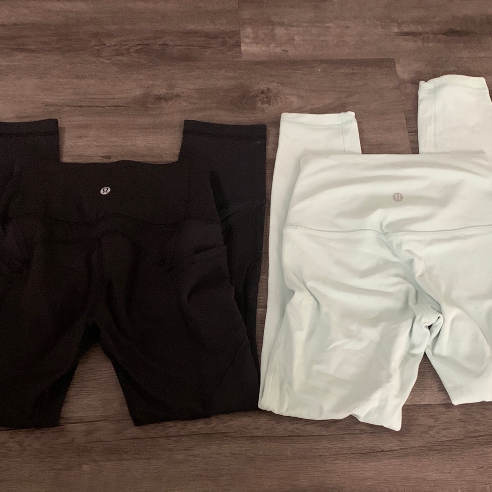 lululemon athletica Kids Black and Light Blue Leggings